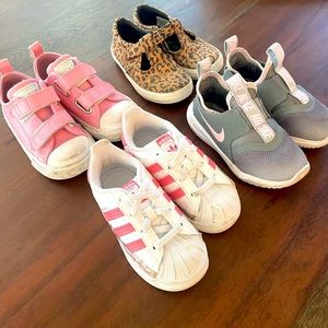 Toddler spring shoe combo size 7 toddler. Converse, adidas, nike & keds.